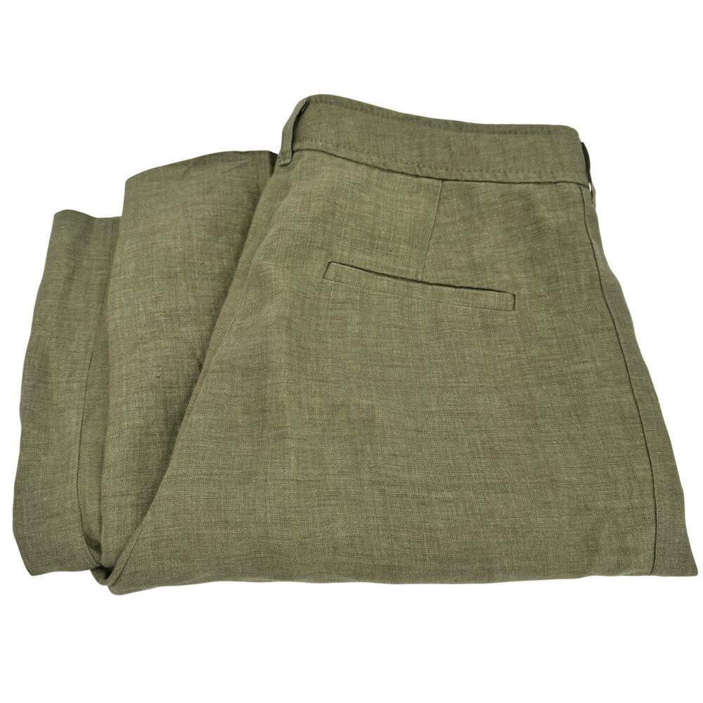 J. Crew Olive Linen-Blend Trousers